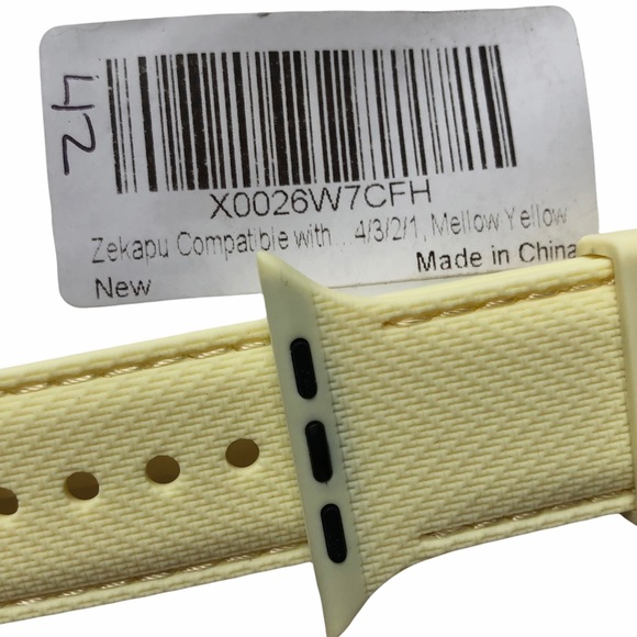 5/$20 NEW Mellow Yellow Silicone Band Apple Watch 44/45/49 mm M Buckle - Picture 7 of 9